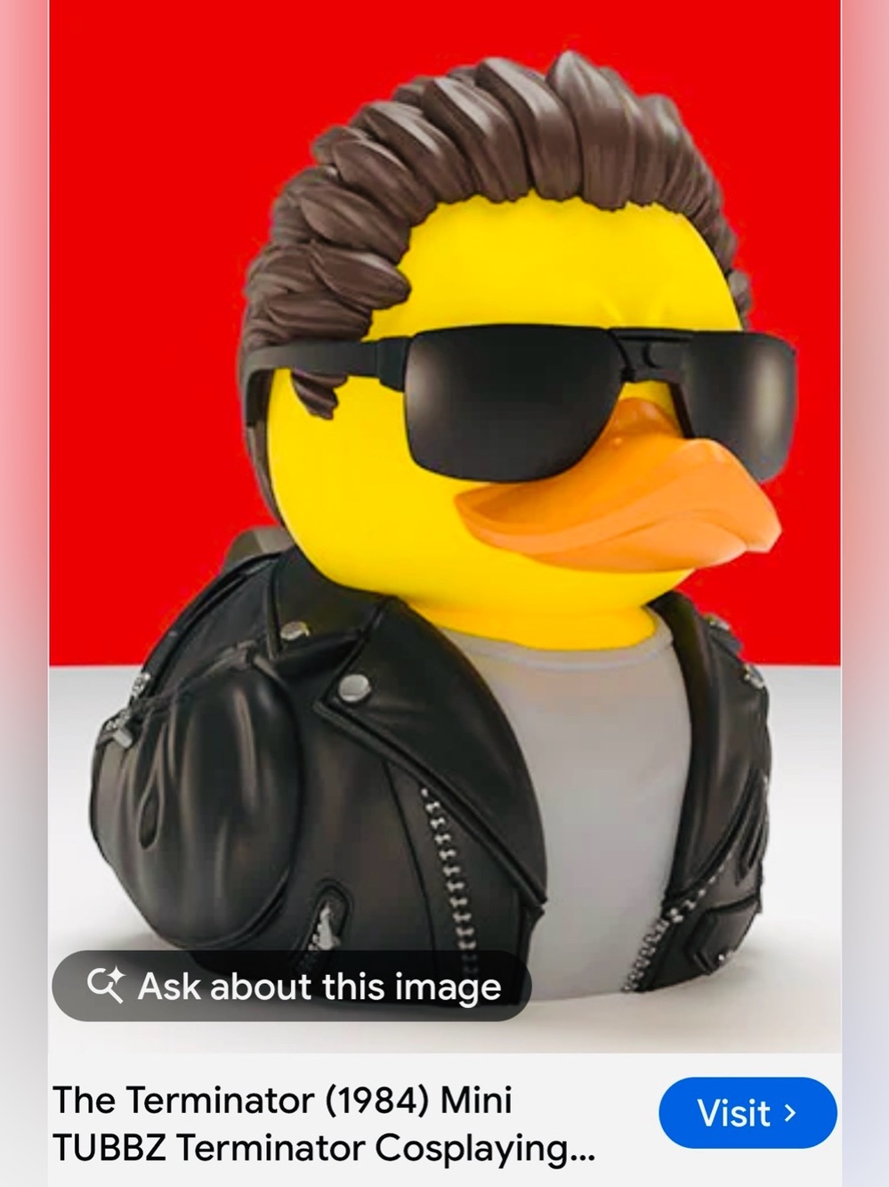 #3399**The Terminator (1984) Cosplay Rubber Duck - Black Jacket